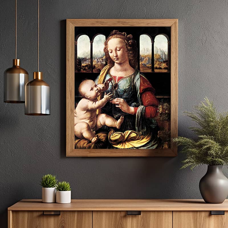The Madonna of the Carnation by Leonardo da Vinci Paint by Number - Famous Art