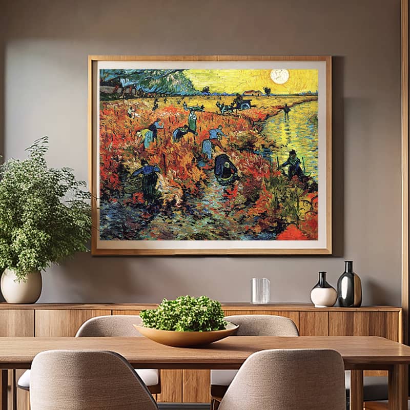 The Red Vineyard by Van Gogh Paint by Number - Famous Autumn Harvest Scene