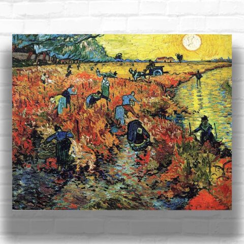 The Red Vineyard by Van Gogh Paint by Numbers - Famous Autumn Harvest Scene
