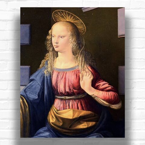 Virgin Mary in The Annunciation by da Vinci Paint by Numbers - Famous Artwork