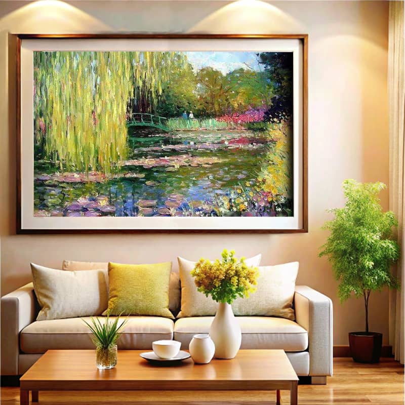 Water Lily Pond and Bridge by Claude Monet Paint by Number - Famous Art Decor