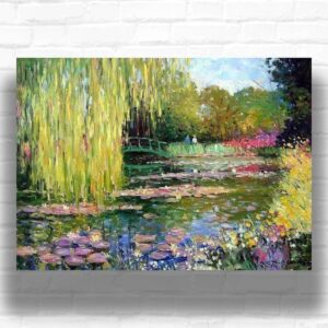 Water Lily Pond and Bridge by Claude Monet Paint by Numbers - Famous Art Decor