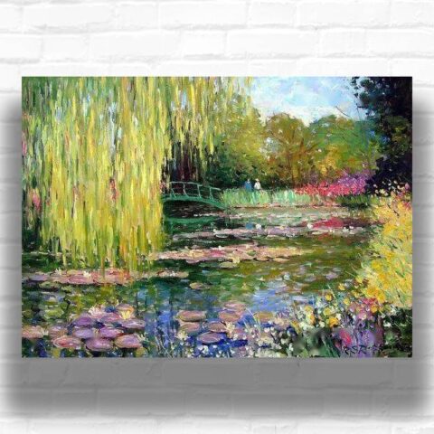 Water Lily Pond and Bridge by Claude Monet Paint by Numbers - Famous Art Decor